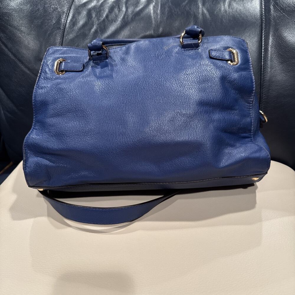 Michael Kors Hamilton large leather tote bag in a bright blue color